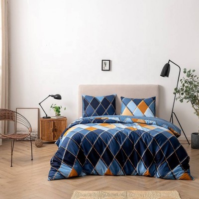 Valentines 3 pcs printed polyester bedding set pillow cases geometric pattern cheap